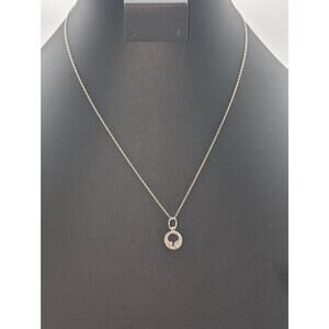 Vintage 925 Sterling Silver Cut Out Tree Pendant 18" Chain Necklace